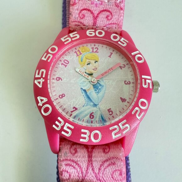 NWT - Disney Princess Kids' Plastic Time Teacher Analog Quartz Nylon Strap Watch - Picture 4 of 15